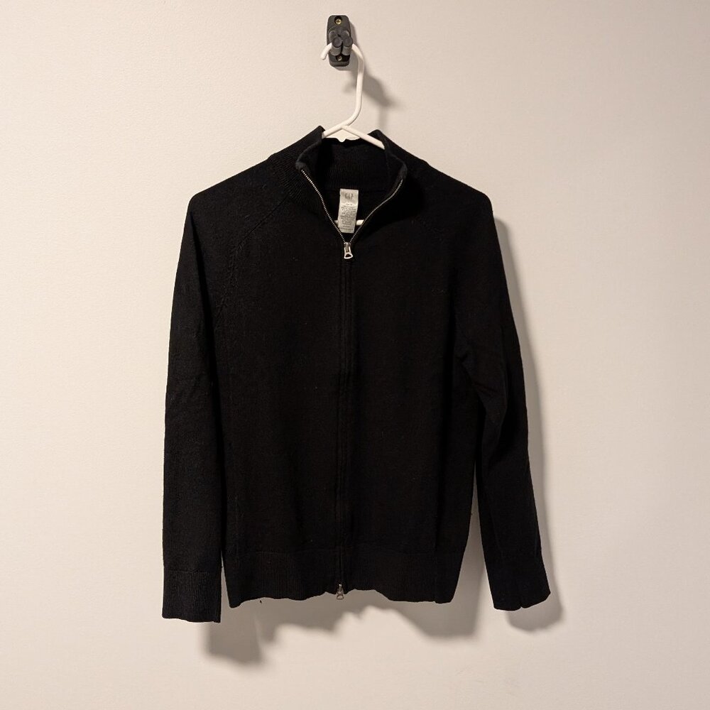 Men's Black Zip-Front Cardigan size small